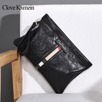 Tide brand mens leather handbag envelope fashion Mens bag clutch bag soft leather pure leather soft cowhide clutch bag Korean version