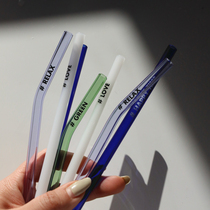 vm original design glass straw Color non-disposable heat-resistant high borosilicate environmental protection portable elbow repeated use