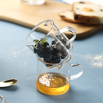 Double-mouth handle glass small Milk Cup espresso cup espresso cup small milk jug with handle Japanese mini seasoning jar