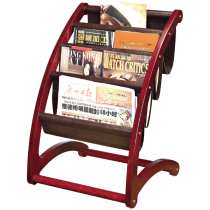 Hotel Lobby Book Shelf Bookstand Wooden Standing Office Information Shelf Luxury Company Picture Brochure Propaganda Racks