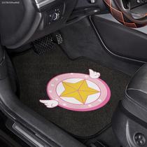 Car mat carpet type universal easy to clean single main driving waterproof suede cartoon cute Tide brand car mat