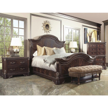 Deluxe American solid wood bed emperor bed villa large-family double bed European retro bed bedroom custom design