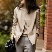High-end foreign style 2021 autumn and winter New PU leather clothing on grade quality womens slim plus velvet plus size casual coat