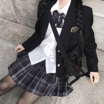 Girls roll their eyes charcoal pen Haig JK uniform short skirt School supply skirt Plaid skirt black