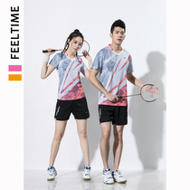 Badminton suit suit mens and womens summer 2021 new quick-drying short-sleeved custom printed table tennis volleyball jersey