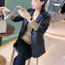  Haining leather leather womens sheepskin European goods 2021 new spring and autumn thin casual split blazer short