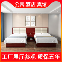 Kunming hotel furniture standard room full set of bed and breakfast bedside soft bag custom guest room Hotel bed by single 1 2 meters
