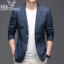 Happy bird mens suit 2021 spring new business casual solid color thin casual clothes single western coat tide