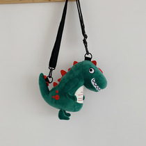 Girl bag shoulder bag 2020 autumn and winter New plush doll purse baby cartoon boy dinosaur bag tide