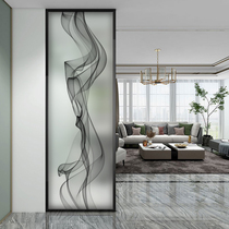 Customized modern simple abstract art glass screen living room bedroom partition double-sided light-transmitting matte entry porch