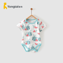 Child Tai Summer 1-6 months Baby male and female baby clothes pure cotton light thin short sleeve head bag fart one-piece clothes climbing