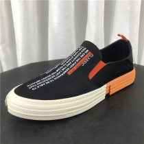 Brand Men Casual Shoes A Foot foot Canvas Tide Board Shoes 2022 Spring Genuine Leather Footbed Low Bunch Shoes Man