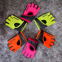 Fitness Lovers Men And Women Sports Gloves Instruments Anti Slip Sports Bike Outdoor Climbing of Iron Fluorescent Color Letters