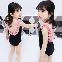 Korean childrens swimsuit Cute skirt swimsuit 2021 Girl baby baby one-piece princess bikini swimsuit