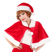 Christmas adult costumes female Christmas shawls hooded gold velvet Christmas party show Santa costumes