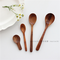 Iwai Chenguji Japanese foreign trade original single lacquered teak spoon milk powder spoon dessert spoon soup spoon rice spoon ramen spoon