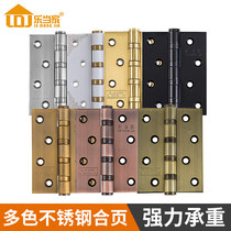 Ledangjia 4 inch stainless steel wooden door flat opening hinge bearing silent thickening hinge door hinge door loose leaf