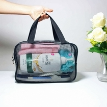 Transparent plastic mesh wash bag portable bath bag portable business trip bath bag fitness bath cosmetic bag women