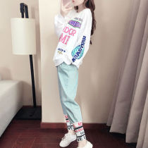 Pregnant women Spring suit spring and autumn fashion style out two-piece sportswear leisure sweatshirt tide mother age autumn wear