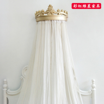 Court French bed curtain Bedside mosquito net bed curtain Bedroom bed crown Princess bedside curtain curtain European decorative yarn curtain