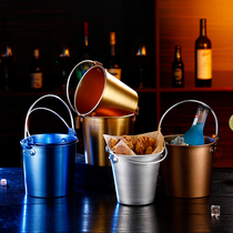 ins Wind Net red ice bucket stainless steel tableware snack bucket hello ice block bucket Mini Storage bucket desktop trash can
