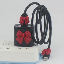 Butterfly knot charger protective sleeve 20W headgear suitable for apple 11Pro1213 data line protection wire wound rope