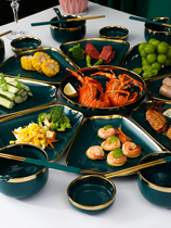Nordic Emerald Phnom Penh Household Ceramic Dishes and Tableware Creative Set Platter Combination Housewarming Gift