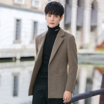 Rich bird mens casual suit top Korean slim-fit handsome jacket Autumn and winter woolen one-piece small suit