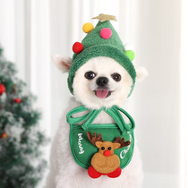 Christmas hat dog saliva towel cat bib small and medium dog supplies scarf scarf pet accessories