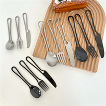 ins blogger with the same 304 stainless steel Western main meal fork spoon dessert fruit household steak knife fork spoon set
