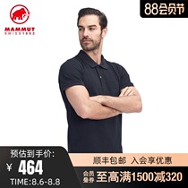 MAMMUT mammoth Logo mens quick-drying breathable and sweat-absorbing polo shirt short-sleeved sports summer stand-up collar