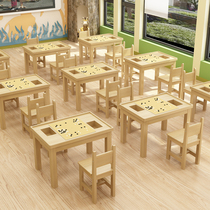 Solid wood wei qi zhuo primary and middle school students with qi he go pei xun zhuo school class desks and chairs pine xiang qi zhuo