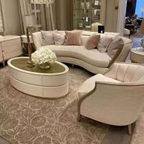 French solid wood sofa American light luxury villa living room sofa neoclassical simple European model room furniture