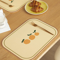  Zetengjia simple fruit leather table mat non-slip placemat insulation Western mat heat-resistant waterproof plate mat