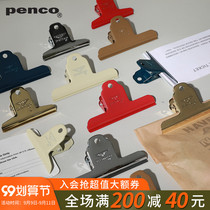 Japan HIGHTIDE Penco vintage gold and silver colored metal storage clip sealing notes long tail hand account clip