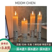 Romantic and tasteless smoke-free red and white candlelight dinner Hotel home long pole candle photography cold wind ornaments
