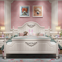 Korean double bed pastoral style bed Master Bedroom 1 5 meters 1 8 solid wood bed modern minimalist European Princess storage bed