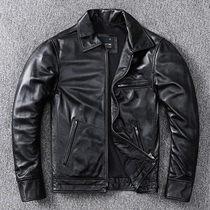 Mulholland Road re-carved classic top layer meticulous sheepskin leather leather clothing mens slim leather jacket casual jacket