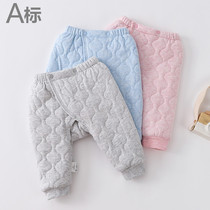Newborn baby clothes start baby baby open crotch PP pants pure cotton big fart pants clip cotton thickened warm single pants