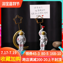 Nordic astronaut message note holder Desktop photo Photo Vertical business card holder Label card small clip ornament