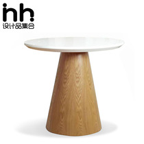 Nordic solid wood round dining table Simple modern sales department negotiation table Hotel round table Dining table Bed and breakfast coffee table