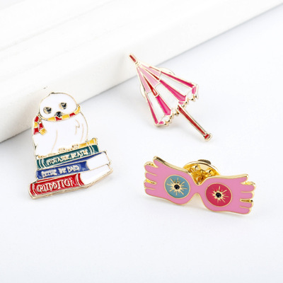 taobao agent Spot film and television peripheral metal needle umbrella owl college badge alloy brooches