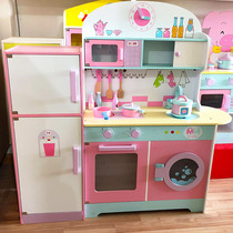  Girls cook family childrens kitchen toy set wooden simulation kitchenware 2-3-6 years old baby birthday gift