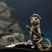Japanese Traditional Wind Handmade Ninja Cat 925 Silver Fashion Casual Personality Necklace Pendant Jewelry