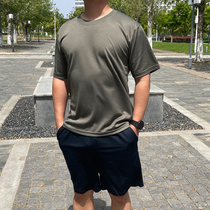 Physical training suit short sleeve suit summer physical shorts round collar on outdoor sports speed dry breathable t-shirt men