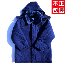 Blue fire winter long cotton-padded jacket padded straight tube cold-proof warm new flame training cotton coat men