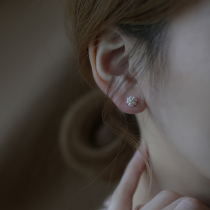 s925 Pure Silver Needle Pearl Ball Superior Ear Nail Japan South Korea Brief Earrings Sweet and Delicate Ear Trinket Female