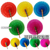 School Company activities Sports meeting opening Group exercise Admission style Hand-held object Hand-turned flower props Multi-color fan