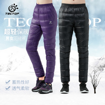 TECTOP explores outdoor warm pants ultra-light men and women couples down pants white duck down waterproof water-repellent