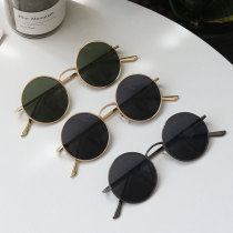 Mens sunglasses Korean version of retro Hong Kong style hip hop Net Red personality sunsun glasses female tide round Prince mirror